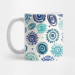 Evil Eye Boho Blue Pattern Mug